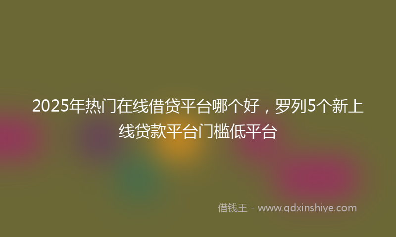 2025年热门在线借贷平台哪个好，罗列5个新上线贷款平台门槛低平台
