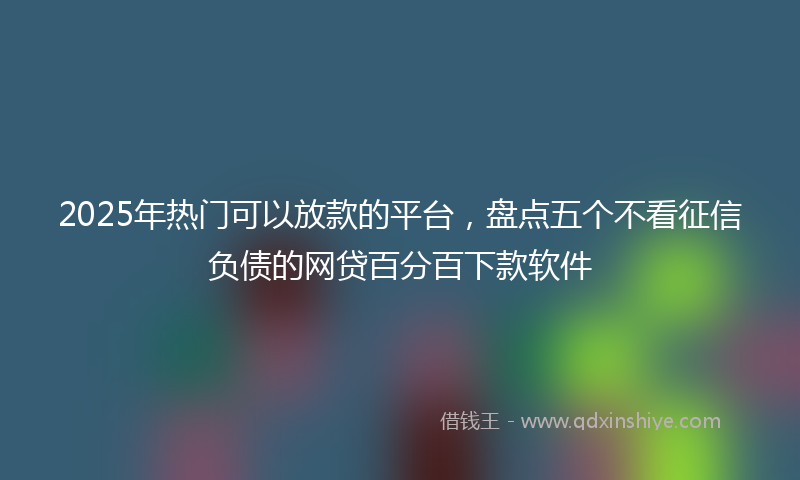 2025年热门可以放款的平台，盘点五个不看征信负债的网贷百分百下款软件