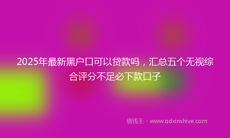 2025年最新黑户口可以贷款吗，汇总五个无视综合评分不足必下款口子