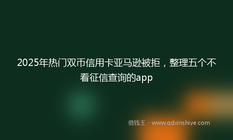 2025年热门双币信用卡亚马逊被拒，整理五个不看征信查询的app