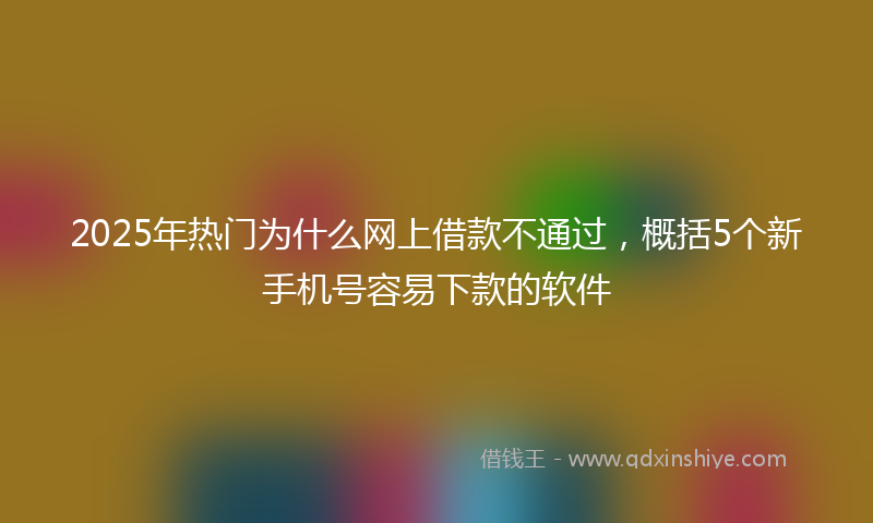 2025年热门为什么网上借款不通过，概括5个新手机号容易下款的软件