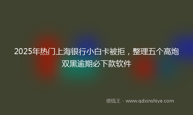 2025年热门上海银行小白卡被拒，整理五个高炮双黑逾期必下款软件