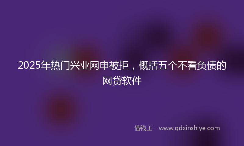 2025年热门兴业网申被拒，概括五个不看负债的网贷软件