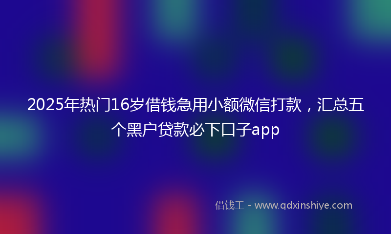 2025年热门16岁借钱急用小额微信打款，汇总五个黑户贷款必下口子app