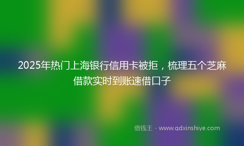2025年热门上海银行信用卡被拒，梳理五个芝麻借款实时到账速借口子