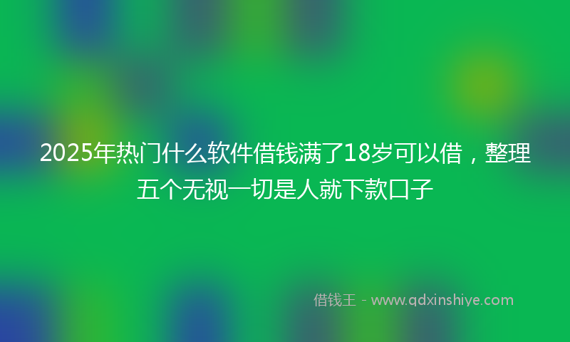 2025年热门什么软件借钱满了18岁可以借，整理五个无视一切是人就下款口子