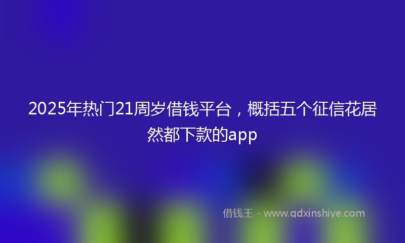 2025年热门21周岁借钱平台，概括五个征信花居然都下款的app