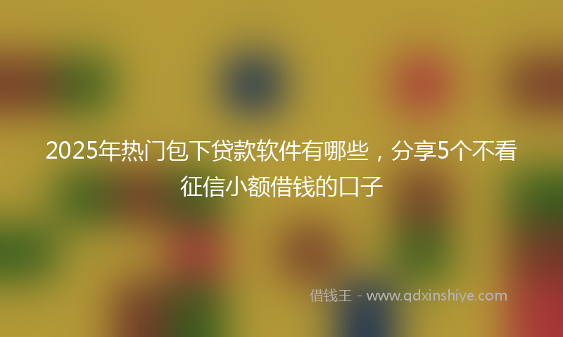 2025年热门包下贷款软件有哪些，分享5个不看征信小额借钱的口子