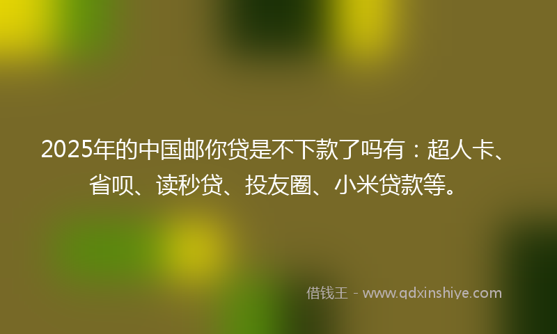 2025年的中国邮你贷是不下款了吗有：超人卡、省呗、读秒贷、投友圈、小米贷款等。