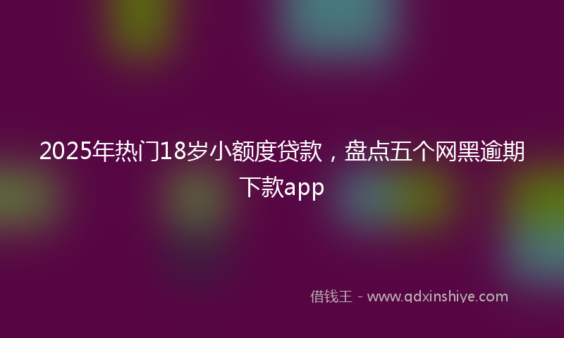 2025年热门18岁小额度贷款，盘点五个网黑逾期下款app