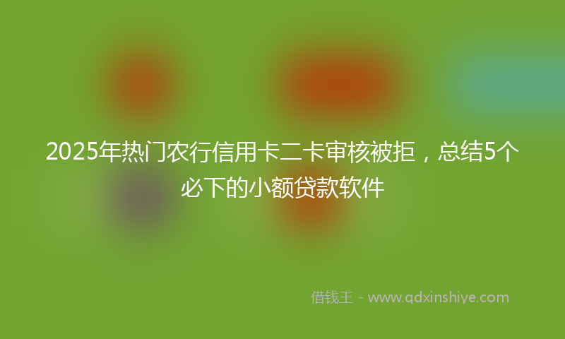 2025年热门农行信用卡二卡审核被拒，总结5个必下的小额贷款软件