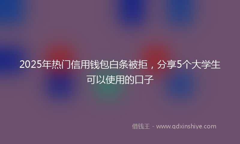 2025年热门信用钱包白条被拒，分享5个大学生可以使用的口子