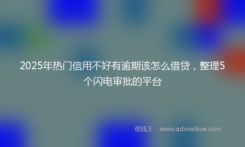 2025年热门信用不好有逾期该怎么借贷，整理5个闪电审批的平台