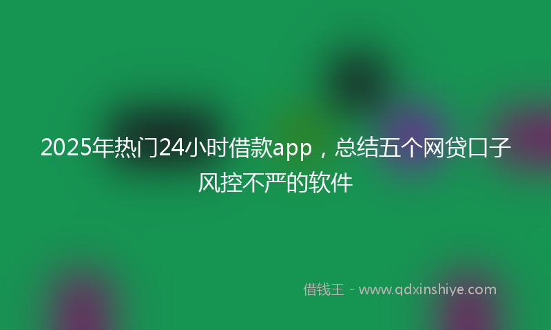 2025年热门24小时借款app，总结五个网贷口子风控不严的软件
