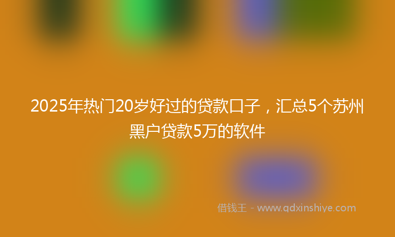 2025年热门20岁好过的贷款口子，汇总5个苏州黑户贷款5万的软件