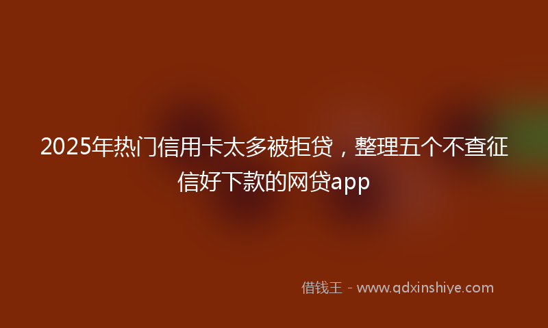 2025年热门信用卡太多被拒贷，整理五个不查征信好下款的网贷app