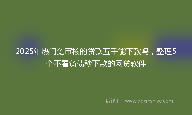 2025年热门免审核的贷款五千能下款吗，整理5个不看负债秒下款的网贷软件