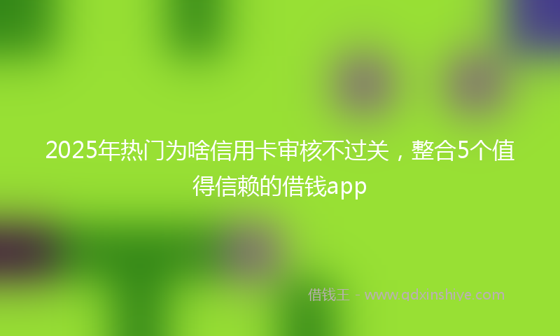 2025年热门为啥信用卡审核不过关，整合5个值得信赖的借钱app
