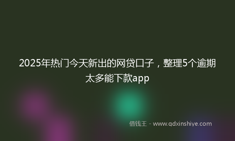 2025年热门今天新出的网贷口子，整理5个逾期太多能下款app