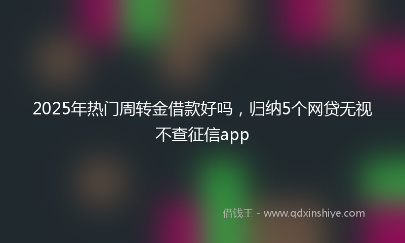 2025年热门周转金借款好吗，归纳5个网贷无视不查征信app
