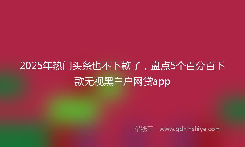 2025年热门头条也不下款了，盘点5个百分百下款无视黑白户网贷app