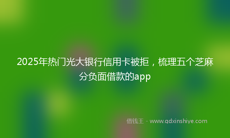 2025年热门光大银行信用卡被拒，梳理五个芝麻分负面借款的app
