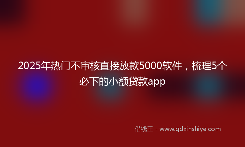 2025年热门不审核直接放款5000软件，梳理5个必下的小额贷款app