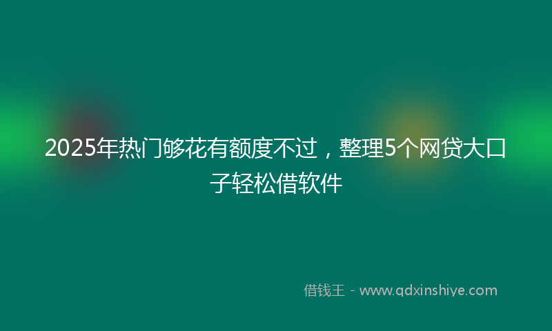 2025年热门够花有额度不过，整理5个网贷大口子轻松借软件