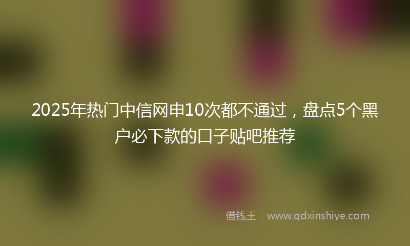 2025年热门中信网申10次都不通过，盘点5个黑户必下款的口子贴吧推荐