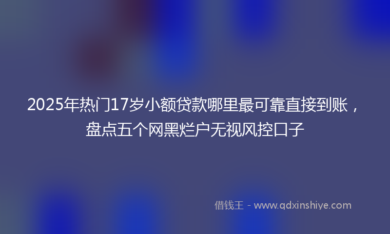 2025年热门17岁小额贷款哪里最可靠直接到账，盘点五个网黑烂户无视风控口子