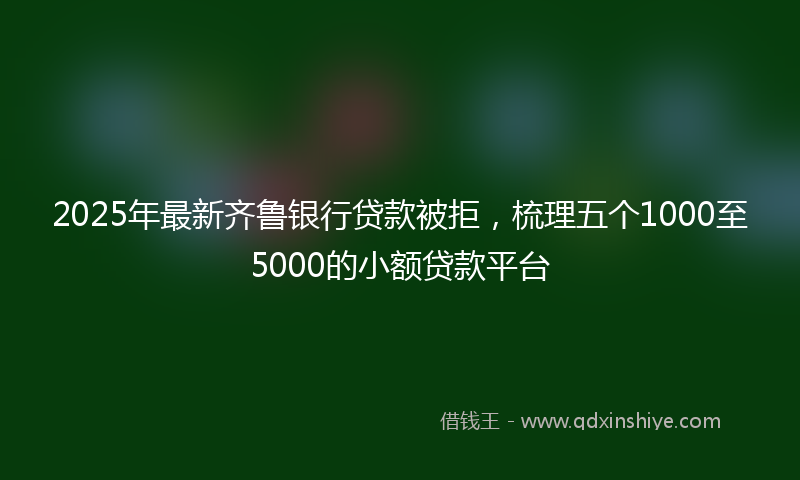 2025年最新齐鲁银行贷款被拒，梳理五个1000至5000的小额贷款平台