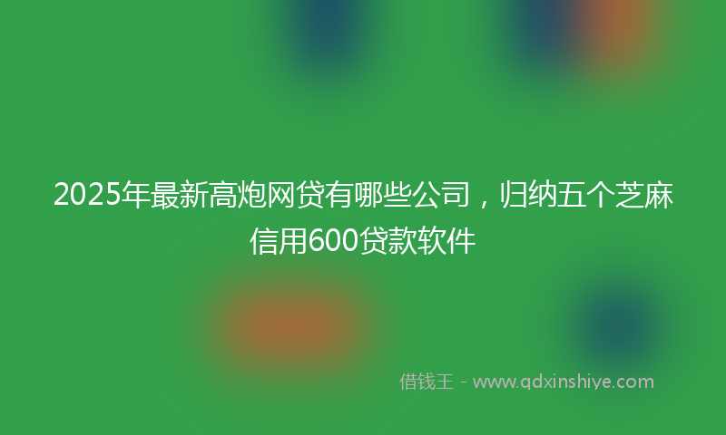 2025年最新高炮网贷有哪些公司，归纳五个芝麻信用600贷款软件
