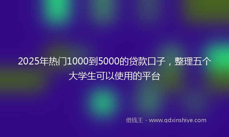 2025年热门1000到5000的贷款口子，整理五个大学生可以使用的平台