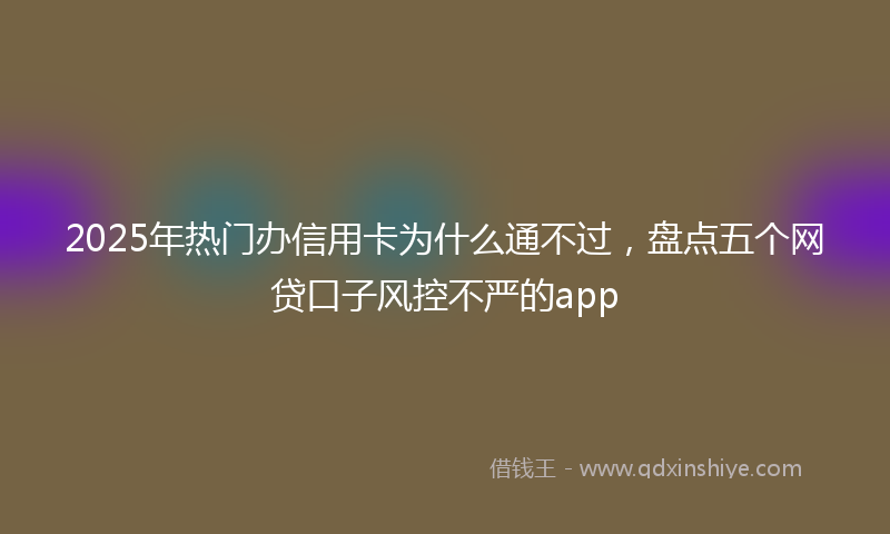 2025年热门办信用卡为什么通不过，盘点五个网贷口子风控不严的app