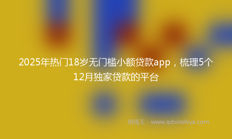 2025年热门18岁无门槛小额贷款app，梳理5个12月独家贷款的平台