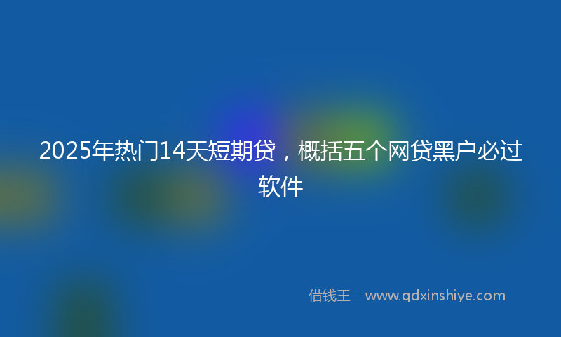 2025年热门14天短期贷，概括五个网贷黑户必过软件
