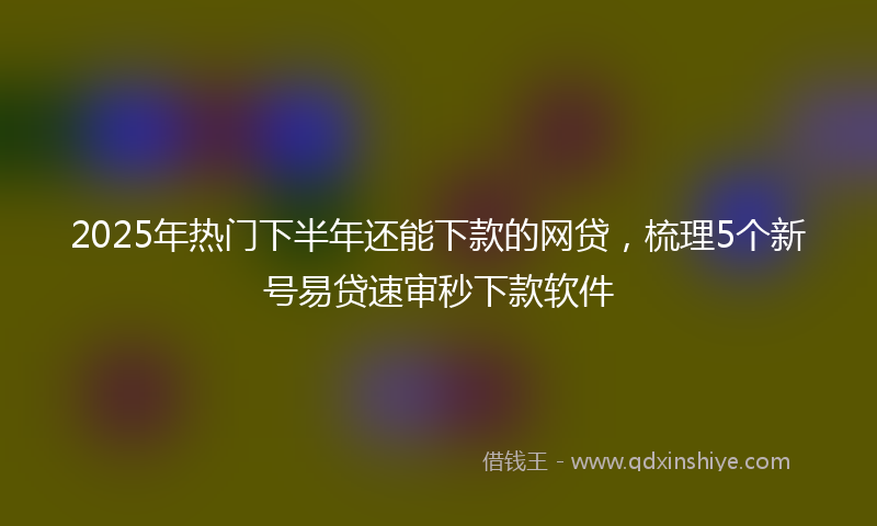 2025年热门下半年还能下款的网贷，梳理5个新号易贷速审秒下款软件
