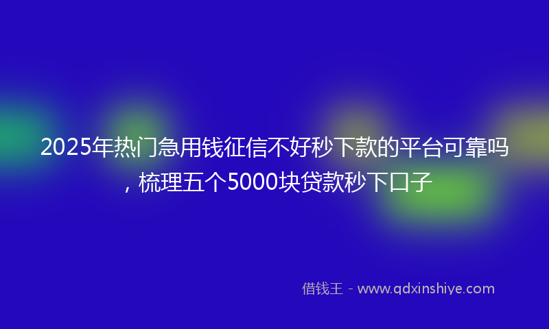 2025年热门急用钱征信不好秒下款的平台可靠吗，梳理五个5000块贷款秒下口子