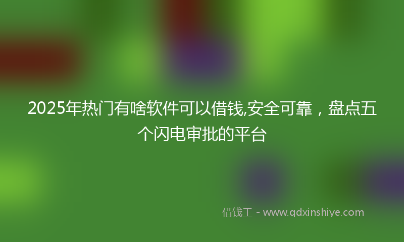 2025年热门有啥软件可以借钱,安全可靠，盘点五个闪电审批的平台