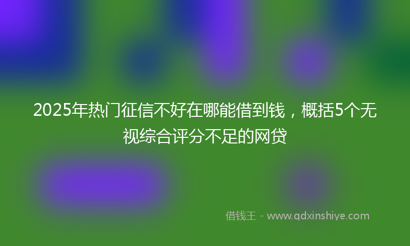 2025年热门征信不好在哪能借到钱，概括5个无视综合评分不足的网贷