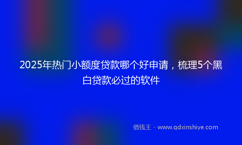 2025年热门小额度贷款哪个好申请，梳理5个黑白贷款必过的软件