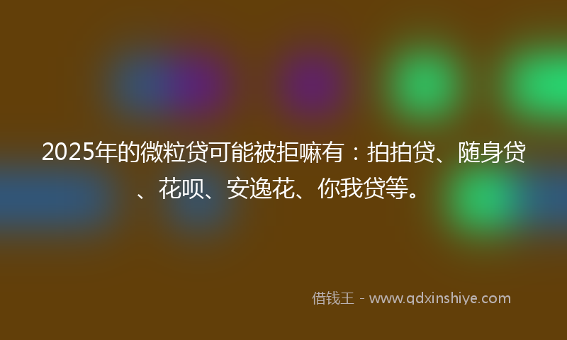 2025年的微粒贷可能被拒嘛有：拍拍贷、随身贷、花呗、安逸花、你我贷等。