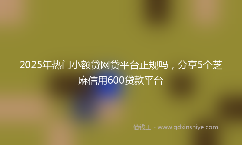 2025年热门小额贷网贷平台正规吗，分享5个芝麻信用600贷款平台