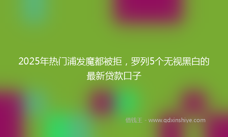 2025年热门浦发魔都被拒，罗列5个无视黑白的最新贷款口子