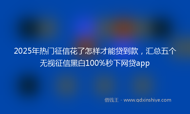2025年热门征信花了怎样才能贷到款，汇总五个无视征信黑白100%秒下网贷app