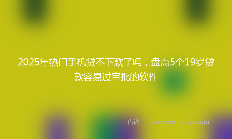 2025年热门手机贷不下款了吗，盘点5个19岁贷款容易过审批的软件