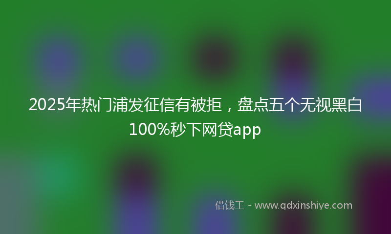 2025年热门浦发征信有被拒，盘点五个无视黑白100%秒下网贷app