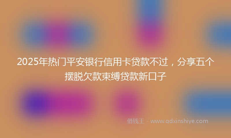 2025年热门平安银行信用卡贷款不过，分享五个摆脱欠款束缚贷款新口子