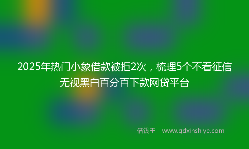 2025年热门小象借款被拒2次，梳理5个不看征信无视黑白百分百下款网贷平台