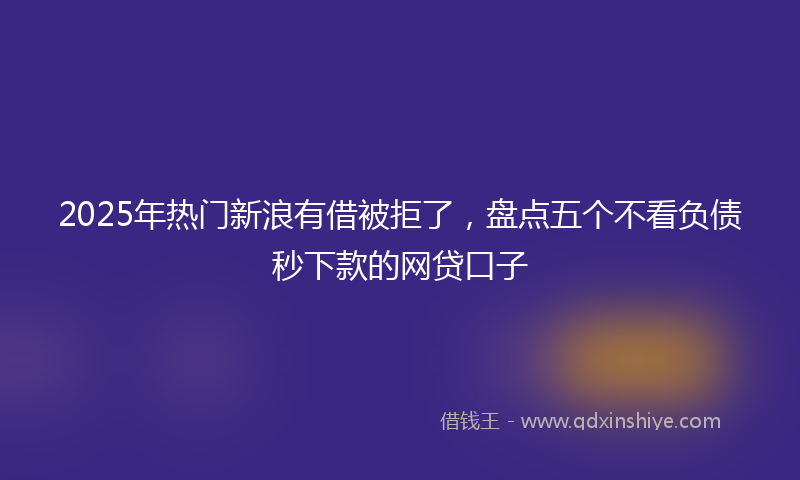 2025年热门新浪有借被拒了，盘点五个不看负债秒下款的网贷口子